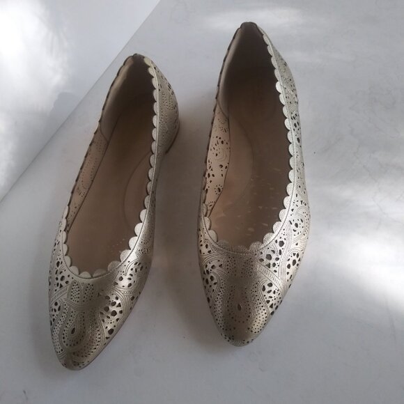 Cole Haan Grandseries, Gold Leather Flats, Size 10, NWOT - Picture 2 of 6